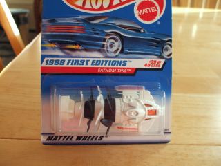 1998 Hot Wheels Fathom This Pontoon Air Boat Turning Props on Blue