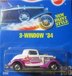 Hot Wheels Blue Card 3 Window  34 196