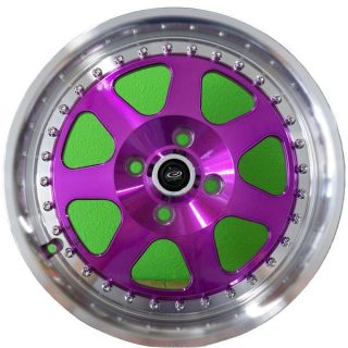 15 Rota J Mag Rims Wheels Purple 15x7 40 4x100 Fits Civic Integra