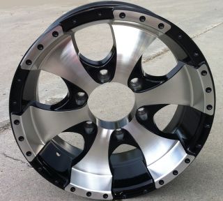 15 Aluminum Ion Black Wheel Rim 6 on 5 5 RV Boat Custom Trailer Wheels