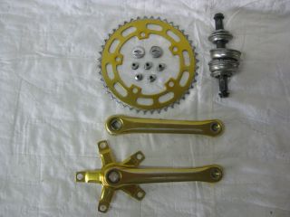 Old School BMX Cranks 170 Chain Wheels 44 Blue Used Made in Jap