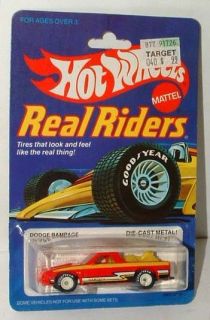Hot Wheels Real Riders Dodge Rampage Red w White Hubs Mint on Card