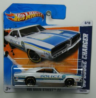 Hot Wheels 1 64 11 HW Main Street 69 Dodge Charger White Small Card