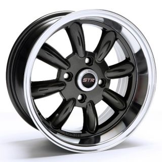 15 INCH STR503B BLK MACH RIMS AND TIRES 4X100 ACCORD CIVIC FIT PRELUDE