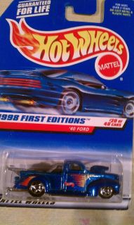 Hot Wheels 1998 First Editions #20 40 Ford Truck Blue New 1/64 Diecast