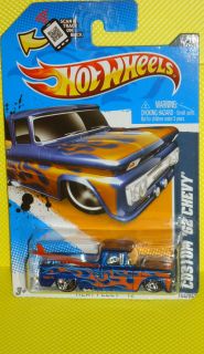 2012 Hot Wheels Heat Fleet 12 154 Custom 62 Chevy Pickup Blue