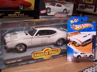  CAST ERTL WHITE 69 HURST OLDS AMERICAN MUSCLE HOT WHEELS 1 64 INCLUD