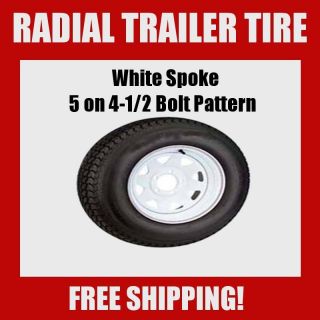 Trailer Tires St 225 75R15 Radial White Spoke Rims Wheels 15