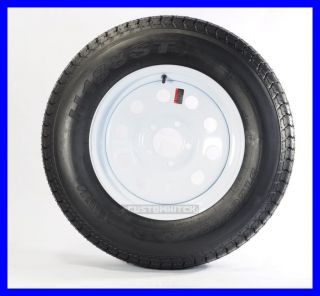 Two Trailer Tires Rims st205 75D15 F78 15 205 75 15 15 C 5 Lug White