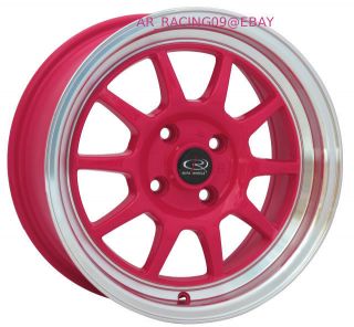 15 Rota Wheels Rims GT3 Pink Mini Cooper XB XA Yaris 93 98 Jetta Golf