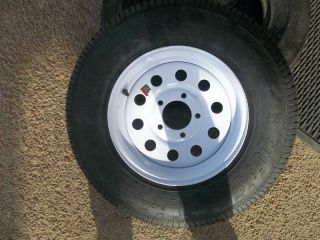 80R13 6 Ply Boat Trailer Tires with 5 Hole White Module Rims