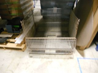Parts Storage Crate Bin Basket Half Door Stacking on Wheels