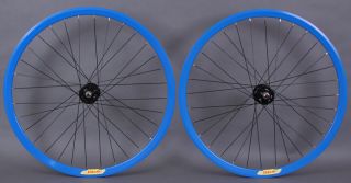 Velocity Deep V BLUE Fixed Gear Wheels Wheelset Singlespeed Track