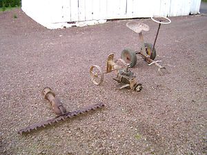 Vintage Gravely 2 Wheel Farm Tractor Attachments Sulkey Sickle Bar
