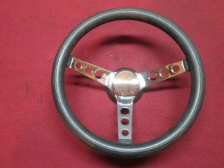 Vintage GM 13 5 Custom Chrome Steering Wheel Soft Grip 55 57 Chevy