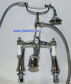 Claw Foot Tub Rim Mount Faucet with Spray 4 Leg Tubs