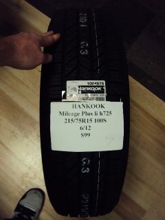 Hankook Mileage Plus Li H725 215 75R15 100S Brand New Tire