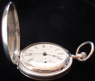 Antique Doctors Pocket Watch Waltham Size 18 Sterling Silver Case 2 1