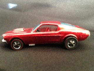 1967 Hot Wheels Redline Custom Mustang Red – Good Condition