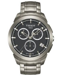 Tissot Watch, Mens Swiss Automatic Chronograph Silver tone Titanium