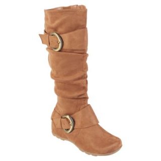 Womens Bamboo By Journee Slouchy Buckle Boots   Camel 9W