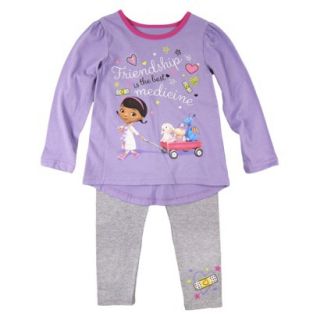 Disney Infant Toddler Girls Doc McStuffins Top and Bottom Set   Purple 12 M