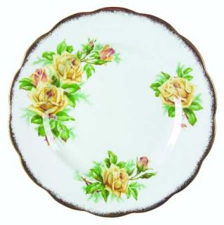 Royal Albert Tea Rose Yellow Salad Plate, Fine China Dinnerware   Hampton Shape,