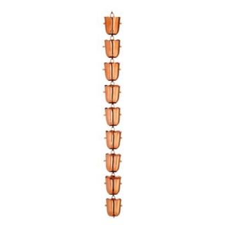 Good Directions 18 Cup Bluebell Rain Chain   Polished Copper