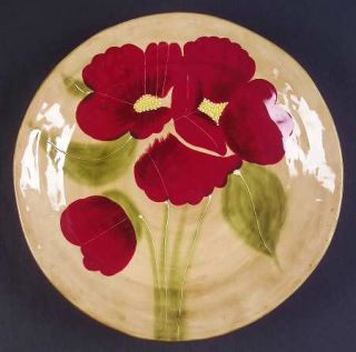 Ambiance Fleur Rustique Dinner Plate, Fine China Dinnerware   Nanette Vacher,Red