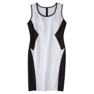 Pure Energy Womens Plus Size Sleeveless Color block Dress   Black/White 3X