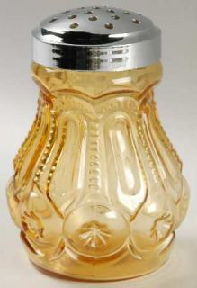 L G Wright Moon & Stars Amber Sugar Shaker with Stamped Metal Top   Pressed,Star