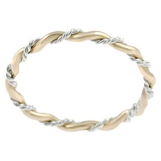 Tressa Collection Sterling Silver and Goldfill Twist Ring   Gold 8