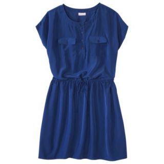 Merona Womens Plus Size Short Sleeve Tie Waist Dress   Waterloo Blue 4