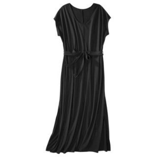 Merona Womens Plus Size Short Sleeve V Neck Maxi Dress   Black 4