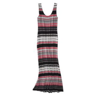 Merona Womens Knit Maxi Tank Dress   Grey/Coral Stripe   XL(15 17)
