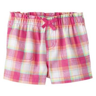 Circo Infant Toddler Girls Plaid Chino Short   Pink 3T