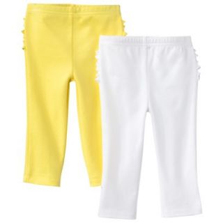 Just One YouMade by Carters Newborn Girls 2 Pack Pant   Yellow/White 12 M