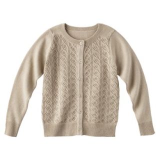 Cherokee Infant Toddler Girls Lace Stitch Sweater   Light Cocoa 4T
