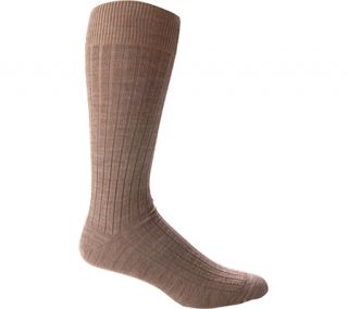 Mens Florsheim 6x2 Rib Wool Anklet W7307U6 (6 pairs)   Taupe Wool Socks