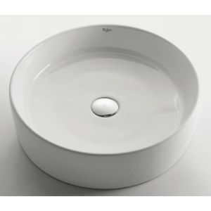 Kraus KCV 140 Ceramic White Round Ceramic Sink