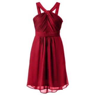 TEVOLIO Womens Plus Size Halter Neck Chiffon Dress   Stoplight Red   18W