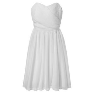 TEVOLIO Womens Plus Size Chiffon Strapless Pleated Dress   Off White   22W