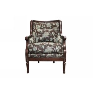 Legion Furniture W1866A 02 LF Series Arm Chair with Brown & Light Blue Floral Pr