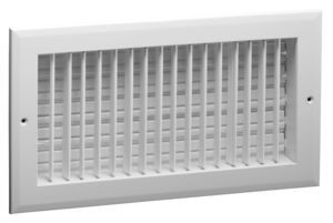 Hart Cooley A618MS 6x6 W HVAC Register, 6 W x 6 H, Straight Blade Aluminum for Sidewall/Ceiling White (026813)