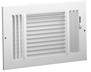 Hart Cooley 683 12x6 W HVAC Register, 12 W x 6 H, ThreeWay Steel for Sidewall/Ceiling White (043871)