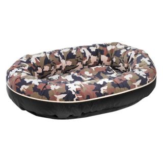 Bowsers Diam Microvelvet Orbit Donut Dog Bed BWZ1649 Color Camoflauge (blk n
