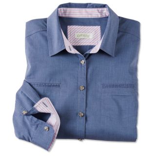 Washed cotton Blue Shirt, Large