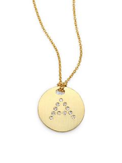 Roberto Coin Diamond and 18K Yellow Gold A Initial Necklace   Gold