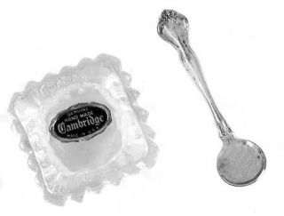 Westmorland Silver George & Martha Washington (Str,1940) Salt Spoon with Crystal