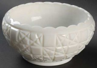 Fenton Block & Star Milk Glass 7 Footed Cupped Bowl   Milk Glass, Block And Sta